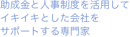 助成金と人事制度を活用して、イキイキとした会社をサポートする専門家